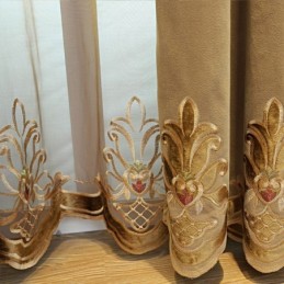 Chenille-Puolipimennysverho, Mittatilaustyönä Tehty Verho, Eurooppalainen Kukkakirjonta, Olohuoneen Ja Makuuhuoneen Ikkuna