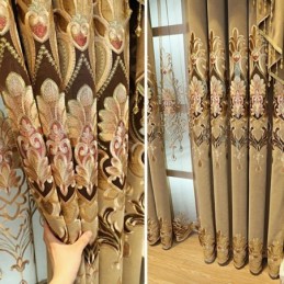 Chenille-Puolipimennysverho, Mittatilaustyönä Tehty Verho, Eurooppalainen Kukkakirjonta, Olohuoneen Ja Makuuhuoneen Ikkuna