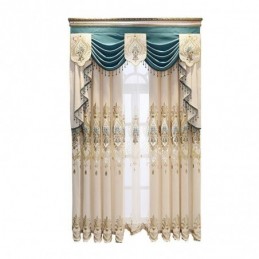 Chenille-Puolipimennysverho, Mittatilaustyönä Valmistettu, Eurooppalaistyylinen Kukkakirjontaverho Olohuoneeseen Ja Makuuhuoneeseen