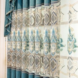 Chenille-Verho Mittatilaustyönä Tehty Verho Eurooppalainen Kukkakirjonta Puolipimennys Olohuoneeseen Makuuhuoneeseen