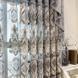 Chenille-Verho Mittatilaustyönä Tehty Verho Eurooppalainen Kukkakirjonta Puolipimennys Olohuoneeseen Makuuhuoneeseen