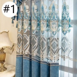 Chenille-Verho Mittatilaustyönä Tehty Verho Eurooppalainen Kukkakirjonta Puolipimennys Olohuoneeseen Makuuhuoneeseen