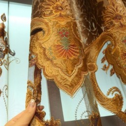 Puolipimennysverho Mittatilaustyönä Tehty Verho Eurooppalainen Kukkakirjonta Olohuone Makuuhuone