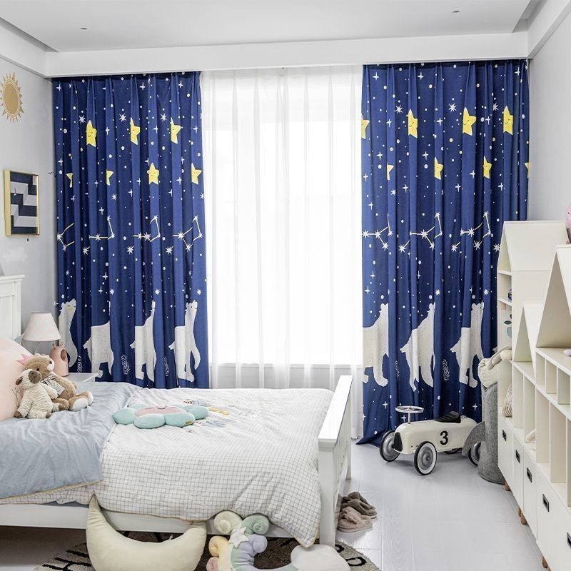 Puuvillaverho Mittatilaustyönä, Lasten Tyylinen Jääkarhukuvioinen Verho