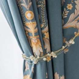 Mittatilaustyönä Tehty Puuvillaverho Eurooppalaistyylisellä Kukkakuviolla