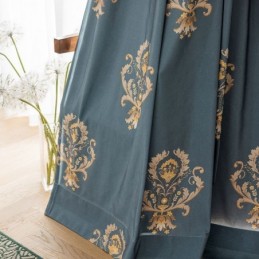 Mittatilaustyönä Tehty Puuvillaverho Eurooppalaistyylisellä Kukkakuviolla