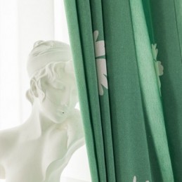 Mittatilaustyönä Tehty Puuvillaverho, Pohjoismaiseen Tyyliin Kukkakuvioitu