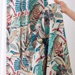 Mittatilaustyönä Tehty Amerikkalaistyylinen Puuvillaverho, Kasvikuvioitu