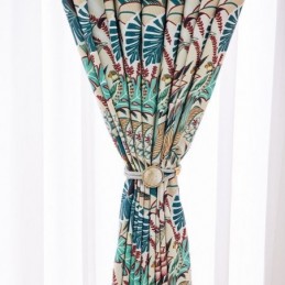 Mittatilaustyönä Tehty Amerikkalaistyylinen Puuvillaverho, Kasvikuvioitu