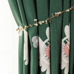 Mittatilaustyönä Tehty Puuvillaverho Kukkakuviolla, Pohjoismaiseen Tyyliin