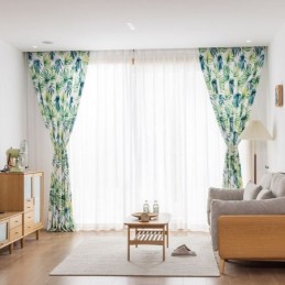 Mittatilaustyönä Tehty Verho, Pohjoismaiseen Tyyliin Lehtikuvioitu Verho