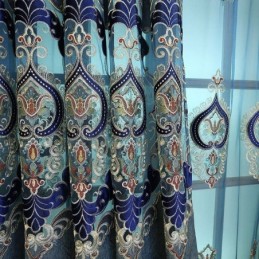 Puolipimennysverho Mittatilaustyönä Tehty Verho Eurooppalainen Kukkakirjonta Olohuoneeseen Ja Makuuhuoneeseen