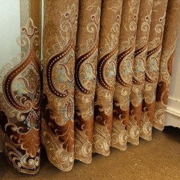 Puolipimennysverho Mittatilaustyönä Tehty Verho Eurooppalainen Kukkakirjonta Olohuoneeseen Ja Makuuhuoneeseen