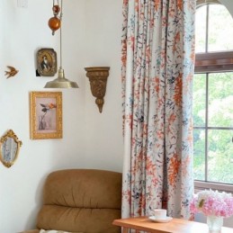 Kasvikuvioiset Verhot Polyesteri Pimennysverhot Olohuone Makuuhuone