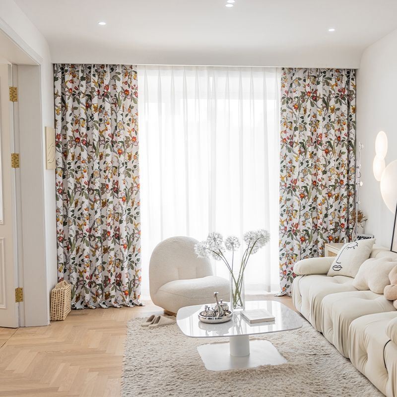 Lehtikuvioiset Verhot Amerikkalaistyylisestä Polyesteristä