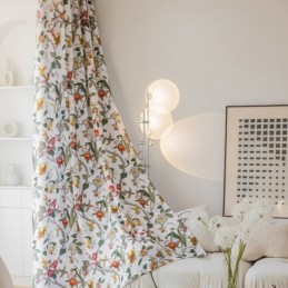 Lehtikuvioiset Verhot Amerikkalaistyylisestä Polyesteristä