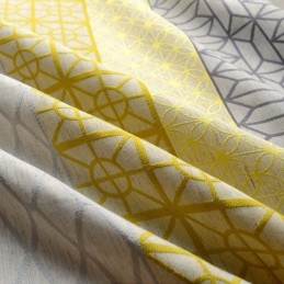 Pohjoismainen Puuvillapellavainen Pimennysverho Mittatilaustyönä Tehty Geometrinen Jacquard-Verho Olohuoneeseen Ja Makuuhuoneeseen