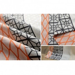 Pohjoismainen Puuvillapellavainen Pimennysverho Mittatilaustyönä Tehty Geometrinen Jacquard-Verho Olohuoneeseen Ja Makuuhuoneeseen