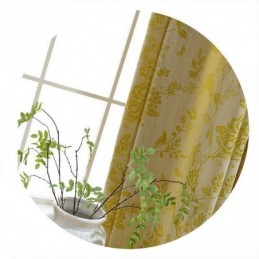 Pohjoismaiset Pimennysverhot, Kukkakuvioinen Jacquard-Puuvillainen Verho, Mittatilaustyönä Tehty, Olohuoneen Ja Makuuhuoneen Verho