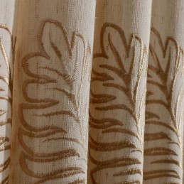 Pohjoismaisesta Puuvillapellavasta Valmistettu Pimennysverho, Mittatilaustyönä Tehty, Lehtikirjailtu Olohuoneeseen, Makuuhuoneeseen