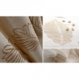 Pohjoismaisesta Puuvillapellavasta Valmistettu Pimennysverho, Mittatilaustyönä Tehty, Lehtikirjailtu Olohuoneeseen, Makuuhuoneeseen