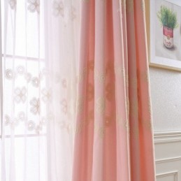 Pohjoismaiseen Tyyliin Puuvillainen Pimennysverho Mittatilaustyönä Tehty Kukkakirjailtu Verho