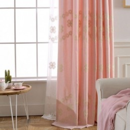 Pohjoismaiseen Tyyliin Puuvillainen Pimennysverho Mittatilaustyönä Tehty Kukkakirjailtu Verho