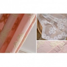 Pohjoismaiseen Tyyliin Puuvillainen Pimennysverho Mittatilaustyönä Tehty Kukkakirjailtu Verho