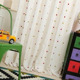 Mittatilaustyönä Tehty Puuvillabrodeerattu Verho, Pohjoismainen Myrskypilkkukuvio, Olohuoneeseen, Makuuhuoneeseen