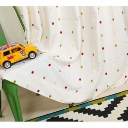 Mittatilaustyönä Tehty Puuvillabrodeerattu Verho, Pohjoismainen Myrskypilkkukuvio, Olohuoneeseen, Makuuhuoneeseen