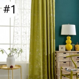 Puuvillainen Pimennysverho Mittatilaustyönä, Pohjoismaiseen Tyyliin, Kirjailtu, Olohuoneeseen, Makuuhuoneeseen