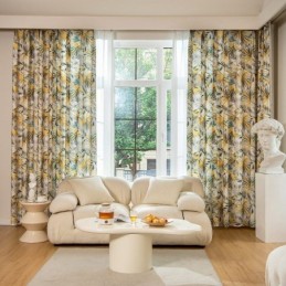 Puuvillaverhot Amerikkalaistyylisillä Värikkäillä Banaaninlehdillä