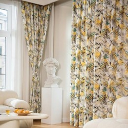 Puuvillaverhot Amerikkalaistyylisillä Värikkäillä Banaaninlehdillä