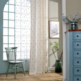 Kukkakuvioinen Kirjailtu Verho Mittatilaustyönä Tehty Verho Pohjoismaisesta Puuvillasta Olohuoneeseen Makuuhuoneeseen