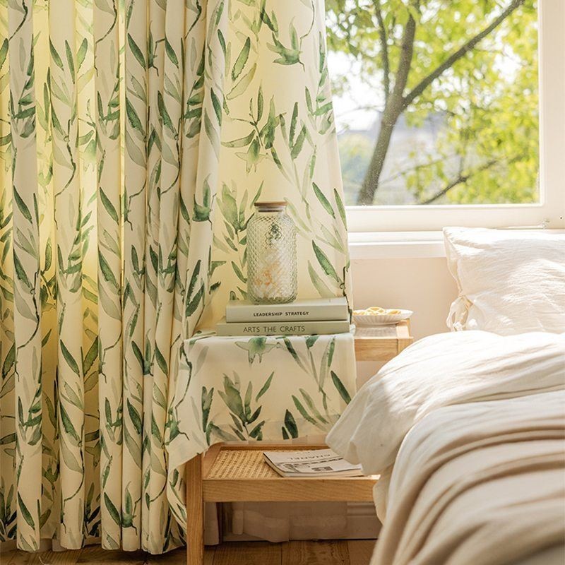 Amerikkalaiset Chevron-Verhot Musteella, Bambunlehtikuvioinnilla