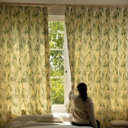 Amerikkalaiset Chevron-Verhot Musteella, Bambunlehtikuvioinnilla