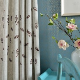 Pohjoismainen Pimennysverho Mittatilaustyönä Tehty Kalanruotokuvioinen Jacquard-Verho Olohuoneeseen Ja Makuuhuoneeseen