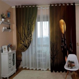 Mittatilaustyönä Tehty Verho, Kauhulinna, Digitaalinen Painatus, Amerikkalaiset Verhot