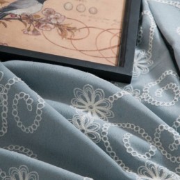 Kasveilla Kirjailtu Verho Mittatilaustyönä Tehty Verho Pohjoismaiseen Tyyliin Puuvillaa Olohuoneeseen Makuuhuoneeseen