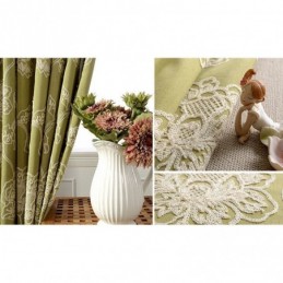 Puuvillainen Pellavainen Pimennysverho Mittatilaustyönä Tehty Verho Pohjoismainen Kukkakuvioinen Kirjailtu Olohuoneeseen Makuuhuoneeseen