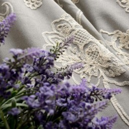 Puuvillainen Pellavainen Pimennysverho Mittatilaustyönä Tehty Verho Pohjoismainen Kukkakuvioinen Kirjailtu Olohuoneeseen Makuuhuoneeseen