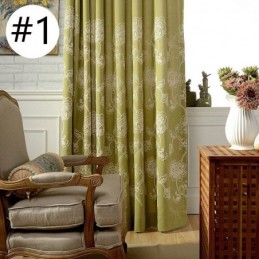 Puuvillainen Pellavainen Pimennysverho Mittatilaustyönä Tehty Verho Pohjoismainen Kukkakuvioinen Kirjailtu Olohuoneeseen Makuuhuoneeseen