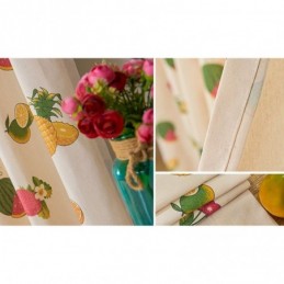 Pohjoismaisen Puuvillan Pimennysverhot Hedelmäkuviolla Olohuoneeseen Ja Makuuhuoneeseen