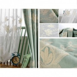 Puuvillaiset Pellavaiset Pimennysverhot, Kirjailtuja Pohjoismaisia Kukkia