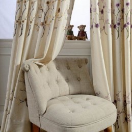 Pohjoismainen Pimennysverho Mittatilaustyönä Tehty Verho Puuvillainen Plum Blossom -Kirjailtu