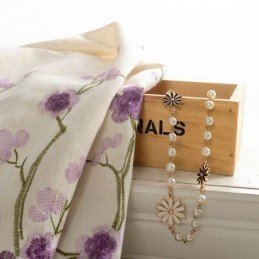 Pohjoismainen Pimennysverho Mittatilaustyönä Tehty Verho Puuvillainen Plum Blossom -Kirjailtu