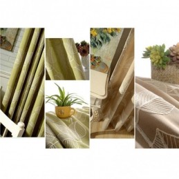 Puuvillainen Pellavainen Pimennysverho Mittatilaustyönä Tehty Verho, Pohjoismainen Lehtikirjailtu Olohuoneeseen, Makuuhuoneeseen