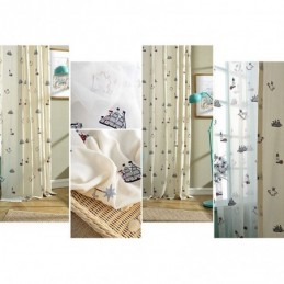 Lasten Puuvillainen Pimennysverho Mittatilaustyönä Tehty Verho Purjehdus Majakka Kirjailtu