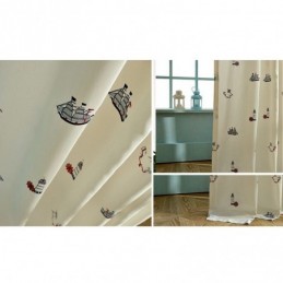 Lasten Puuvillainen Pimennysverho Mittatilaustyönä Tehty Verho Purjehdus Majakka Kirjailtu