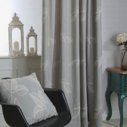 Puuvillainen Pimennysverho Mittatilaustyönä Tehty Verho, Pohjoismainen Lehtikirjailtu, Olohuoneeseen, Makuuhuoneeseen